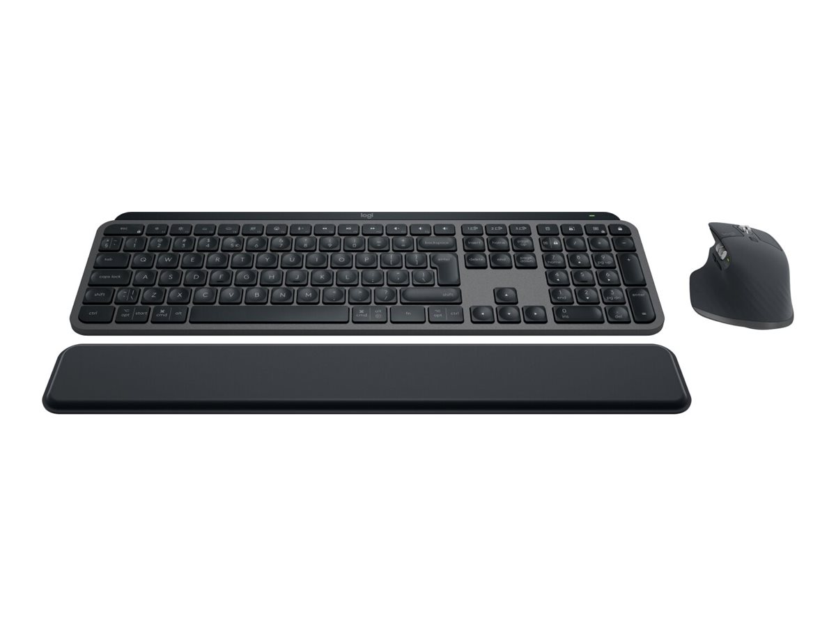 Logitech MX Keys S Combo - keyboard and mouse set - QWERTZ - Swiss - graphite - with Palm Rest