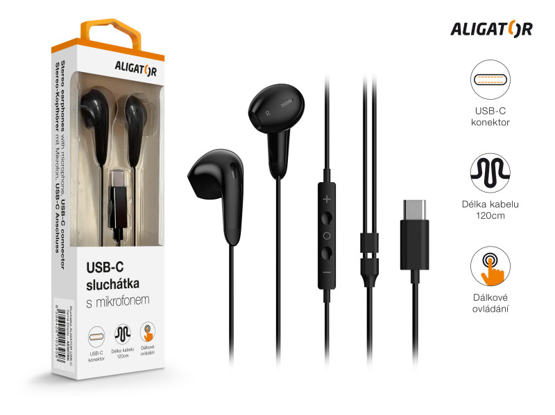 Kufje ALIGATOR AE007/USB-C, të zeza