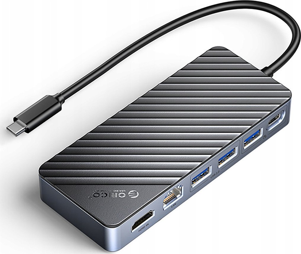 Doking станица Orico OM28PR G2 USB C, 8 во 1, M.2 NVMe SATA, црна