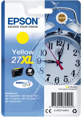 Ngjyrë Epson Singlepack 27XL DURABrite Ultra Ink, e verdhë
