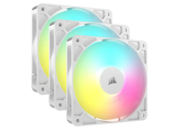 Ventilatorë PC Corsair RS120 ARGB, 120mm PWM, set 3 copë, të bardhë