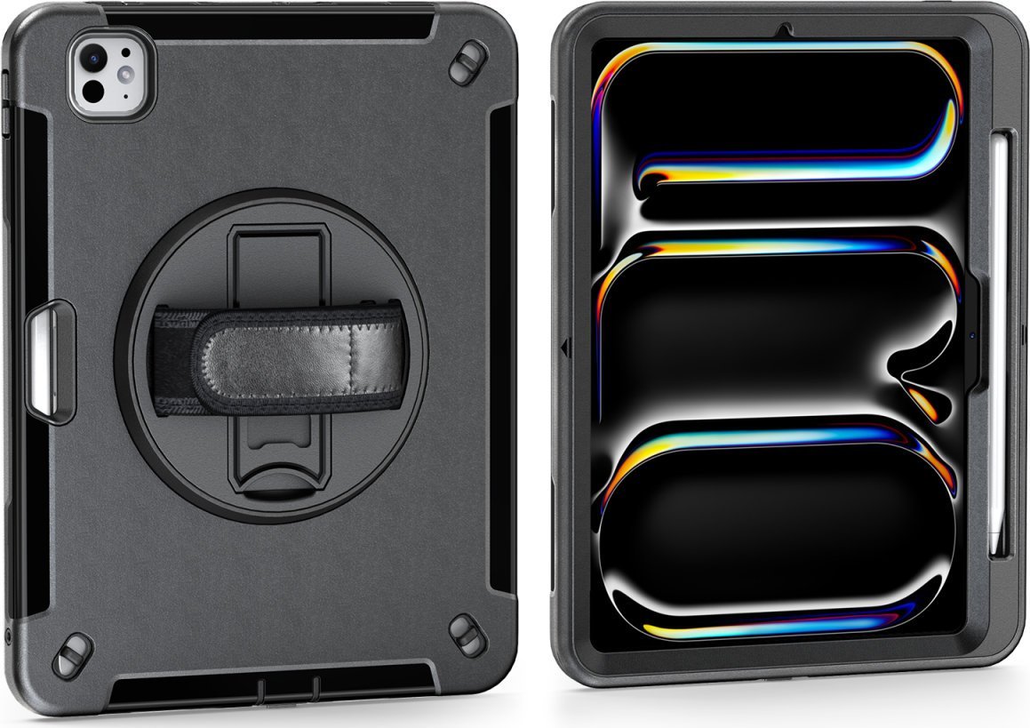 Заштитна маска 4smarts Rugged Case GRIP за iPad Pro 11 M4 2024, отпорна на удари, црна