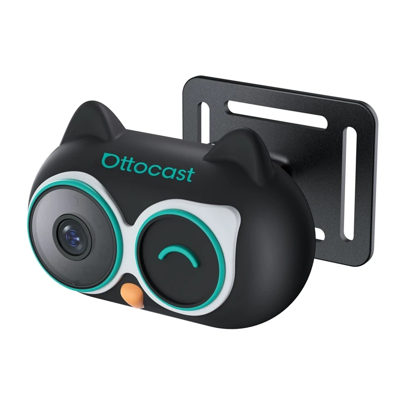 Adapter makinë Ottocast CarPlay Wireless me Car Nanny, kamerë kabine, i zi