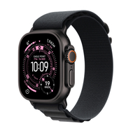 Apple Watch Ultra 3 Cellular 49mm Black Titanium Case with Black Alpine Loop, Large