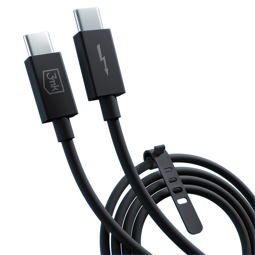Kabllo 3MK Hyper ThunderBolt, 240W, 1.0m, e zezë