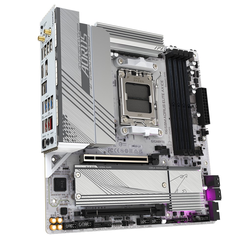 Pllakë amë Gigabyte B650M AORUS ELITE AX ICE, mATX AM5, e zezë