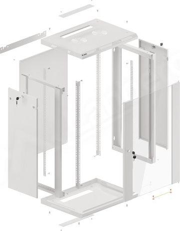 Kabinet për server Lanberg 19" 18U, i bardhë