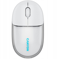 Глувче без кабел CANYON OnClick 24 BT, Bluetooth 5.1, вградена полначка батерија, проѕирно бело