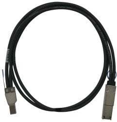 Kabllo Mini SAS QNAP SFF-8644 në SFF-8088, 0.5m, i zi