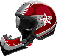 Helmetë modulare Airoh J 110 Command, për motoçikletë, madhësia S, e kuqe e errët gri dhe e bardhë