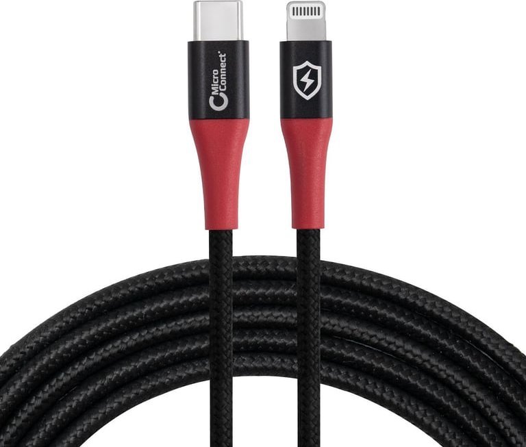 Kabllo karikimi Microconnect MC-CLIGHTNING-SC, Lightning në USB C, 1.5 m, e zezë