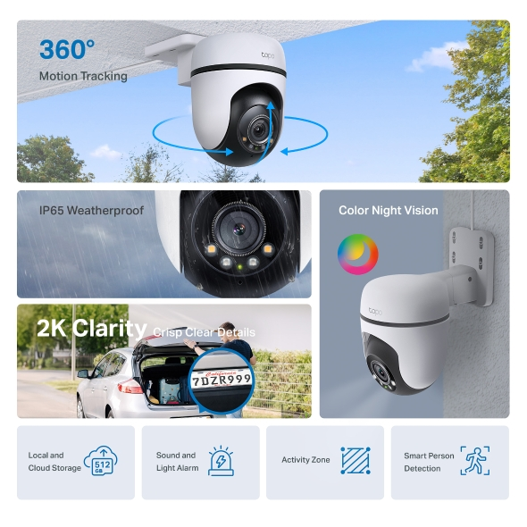 Kamerë TP-Link Tapo C510W Outdoor Pan/Tilt WiFi, 2K, 360°