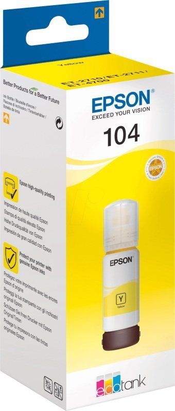 Ngjyrë për printim Epson Ink Ecotank 104, e verdhë