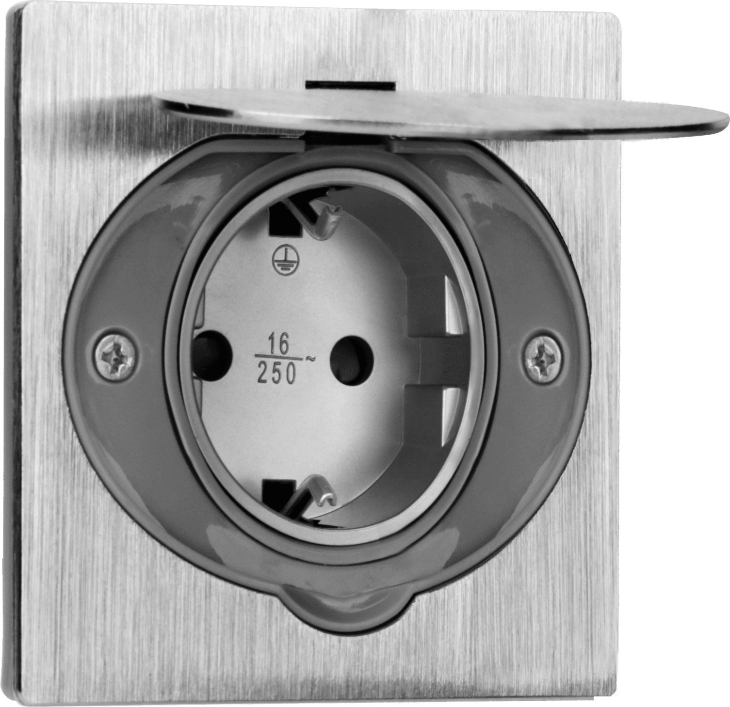 Prizë elektrike Orno hermetike, e fshehtë, IP44, çelik inox Schuko