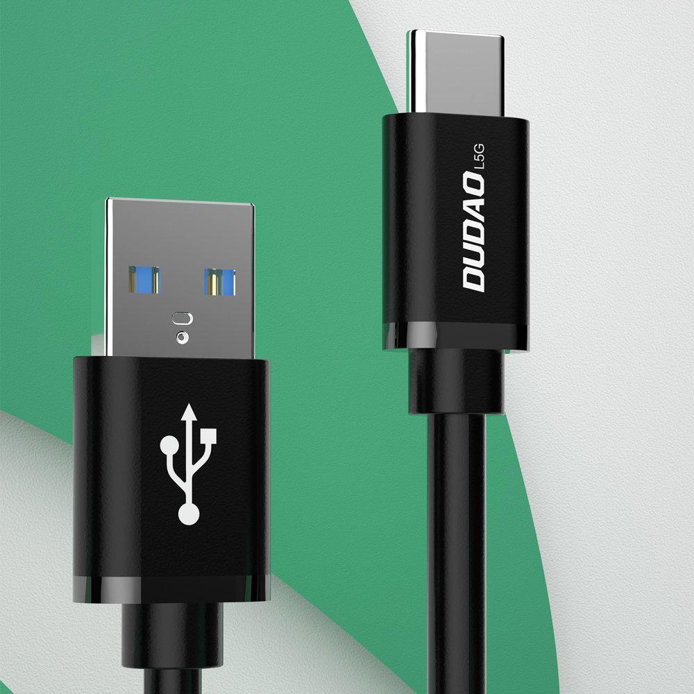 Kabllo Dudao USB-A - USB-C, 1m, e zezë