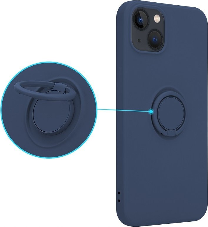 Mbajtëse telefoni OEM Silicon Ring Case për iPhone XR, mbrojtëse silikoni, me unazë, blu
