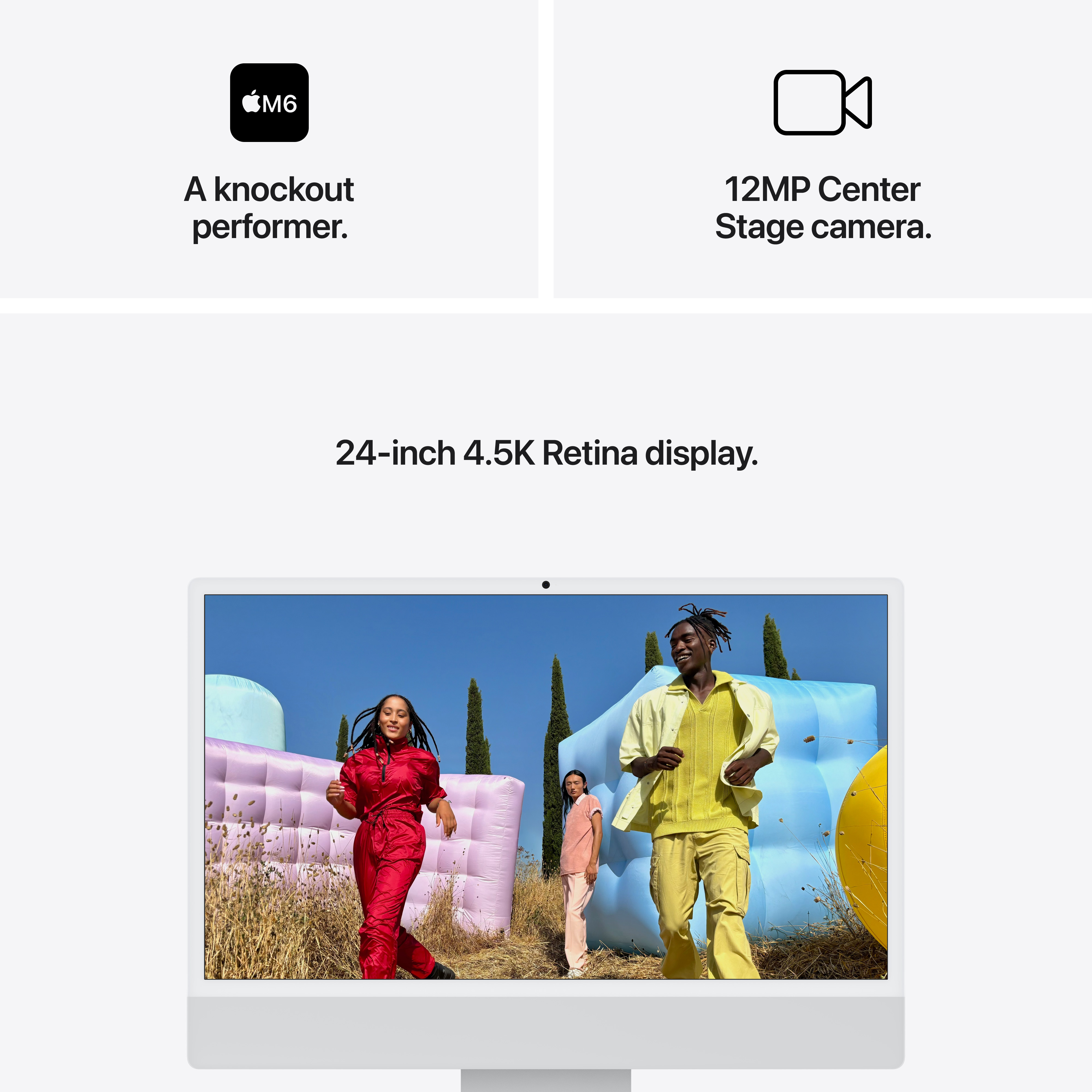 Apple iMac 24", M6 12‑core, 16GB, 256GB SSD, 12‑core GPU, Silver (Nano-texture Glass)