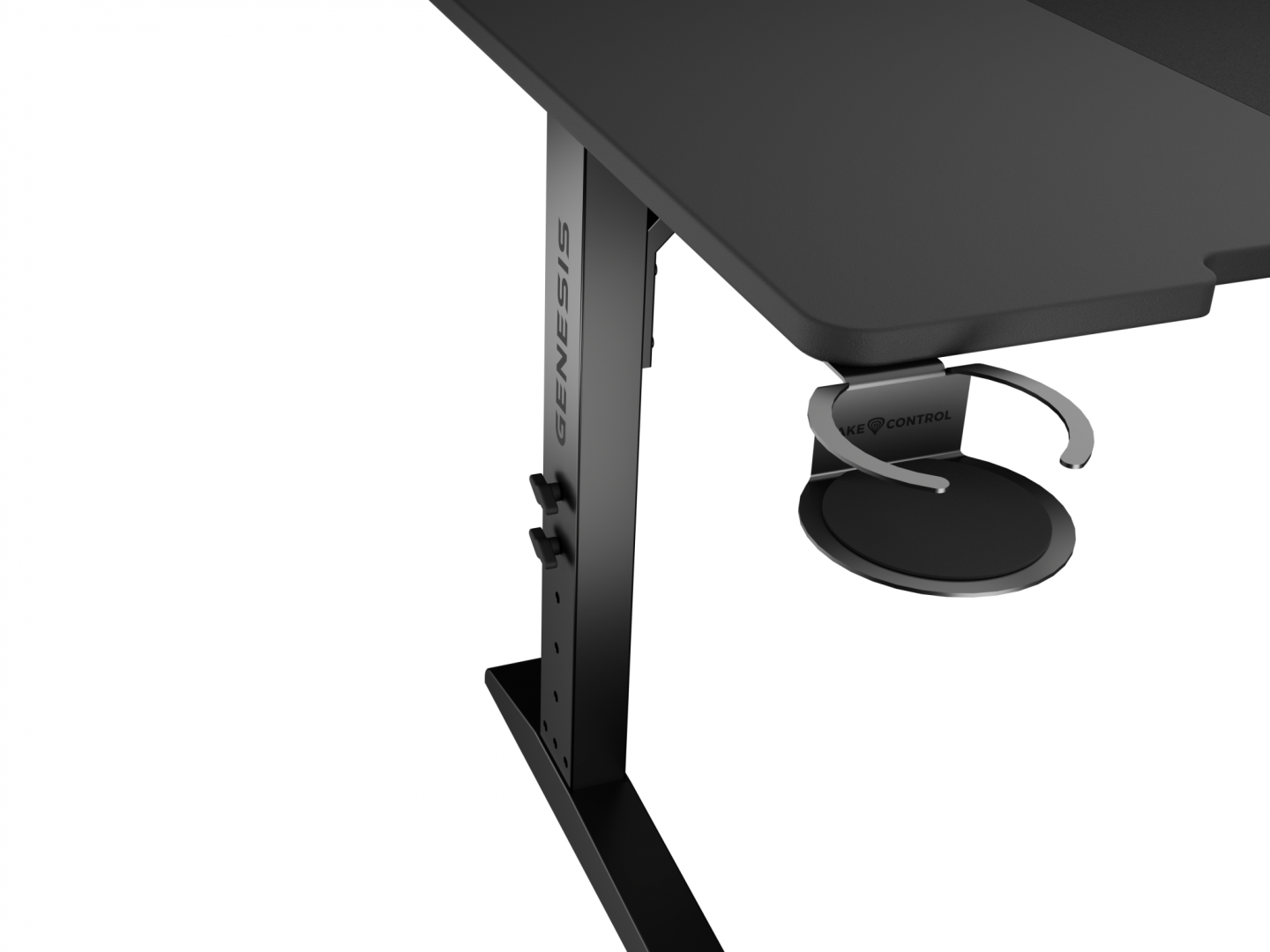Tavolinë gaming Genesis Holm Modular 160, 160cm, ndriçim RGB, e zezë