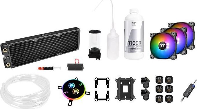 Kit ftohje me ujë për PC Thermaltake Pacific C360 DDC, radiator 360 mm, ARGB, transparent