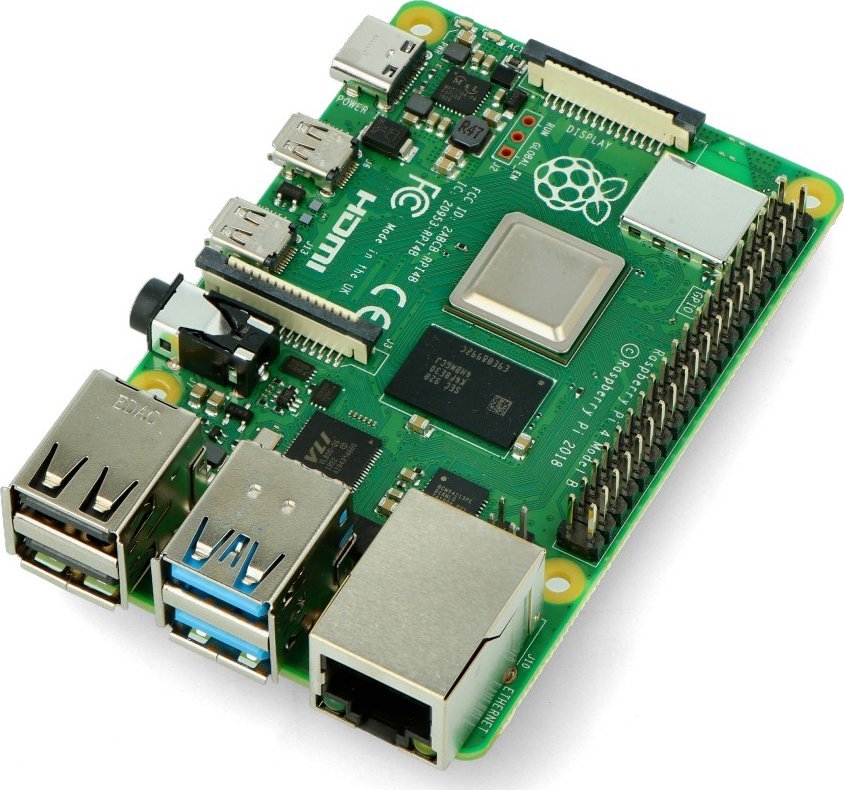 Едноплочен компјутер Raspberry Pi 4 Model B, до 8GB RAM, зелен