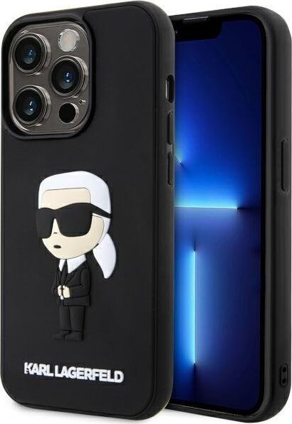 Mbulesë telefoni Karl Lagerfeld KLHCP14L3DRKINK, për iPhone 14 Pro, hardcase silikon TPU, e zezë
