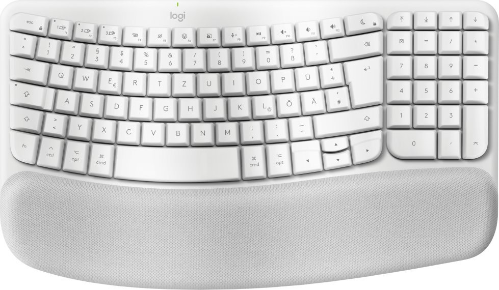 Tastierë Logitech Wave Keys for Mac, ergonomike, Bluetooth, e bardhë
