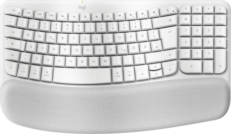 Tastierë Logitech Wave Keys for Mac, ergonomike, Bluetooth, e bardhë