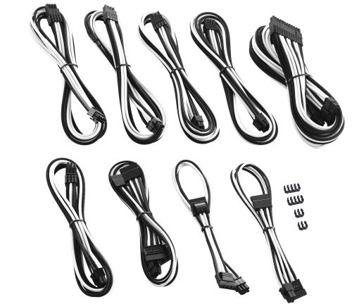 Set kabllosh CableMod Cable Kit CM-PCSI-FKIT-NKKW-R, për Corsair C Series, i zi e bardhë