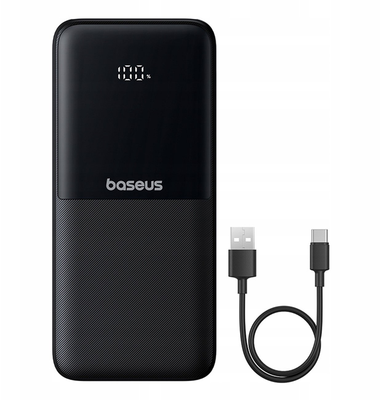 Powerbank Baseus Lipow, 10000mAh, 22.5W, me dy kabllo të integruara, me ekran, i zi