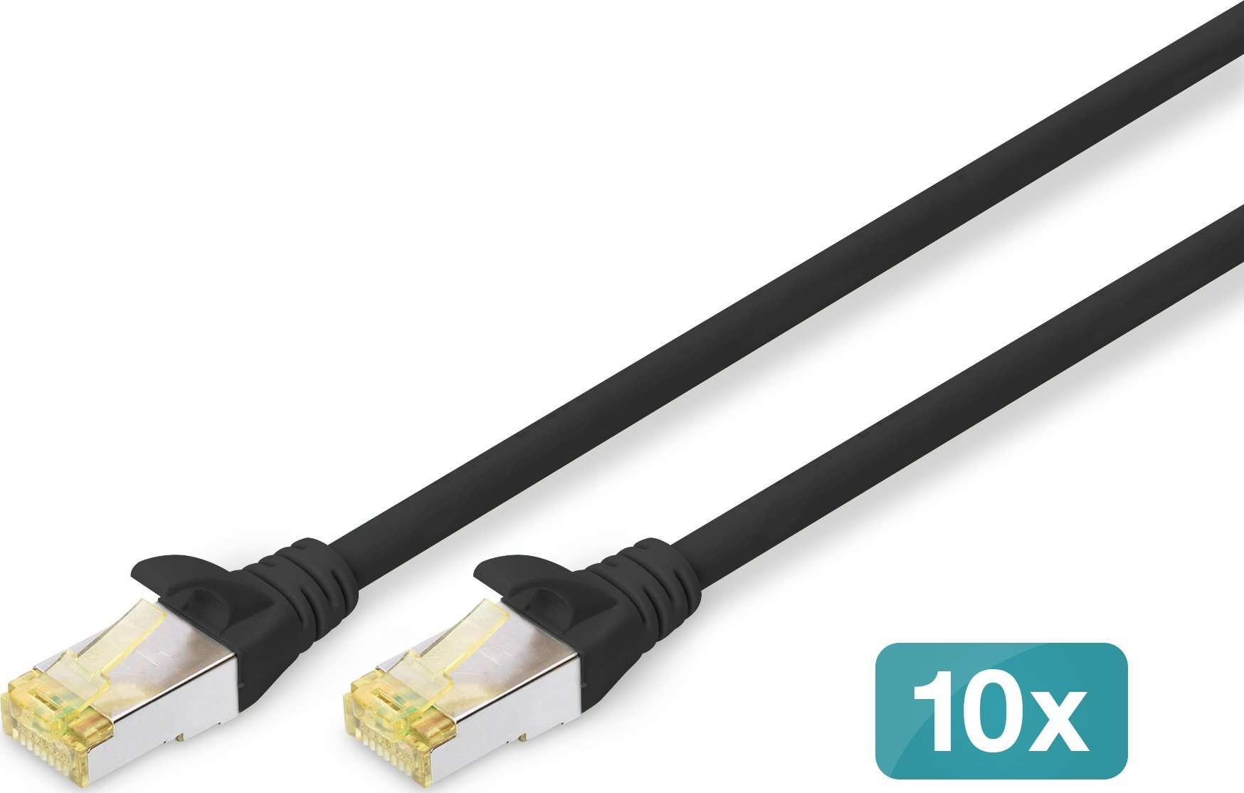 Kabull rrjeti Digitus CAT 6A S/FTP, set 10x, 1m, i zi