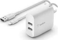 Karikues muri Belkin BOOST CHARGE WCD001VF1MWH, 2x USB A, 3A, i bardhë