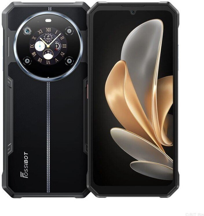 Telefoni FOSSIBOT F109, smartphone i qëndrueshëm, i zi