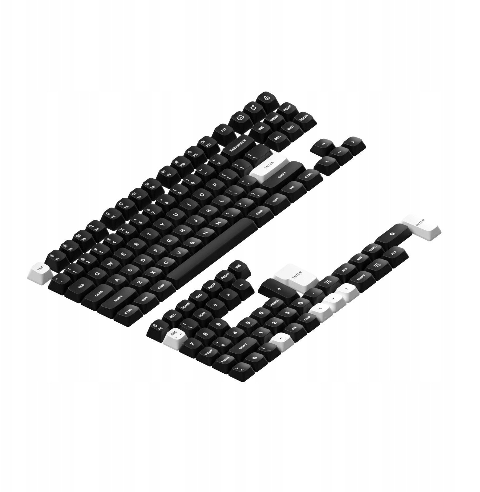 Kapëse taste Nuphy Gem mSA PBT Double-shot, 137 taste, Obsidian Black