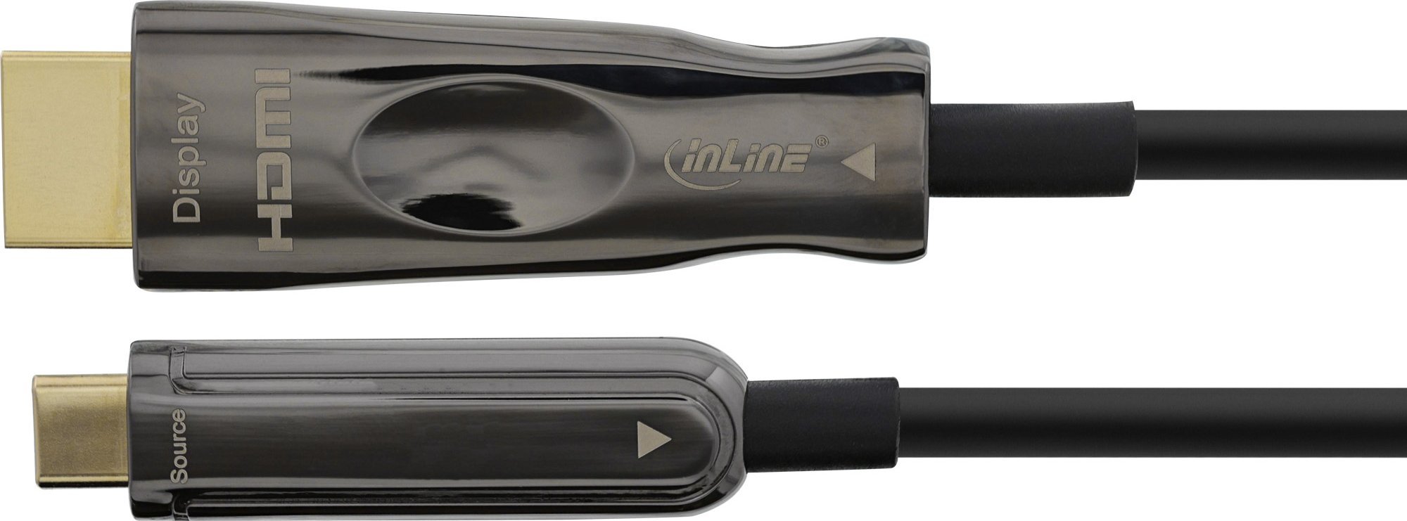 Kabllo USB InLine 64225A, USB C në HDMI, 25 m, e zezë