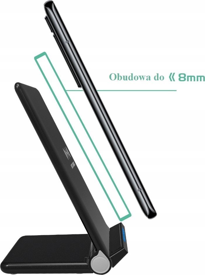 Безжичен полнач Bounn Wireless Charger 20W, Quick Charge 3.0, црн