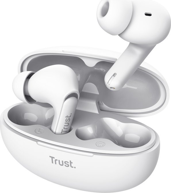 Kufje True Wireless Trust Yavi, Bluetooth, ENC, të bardha