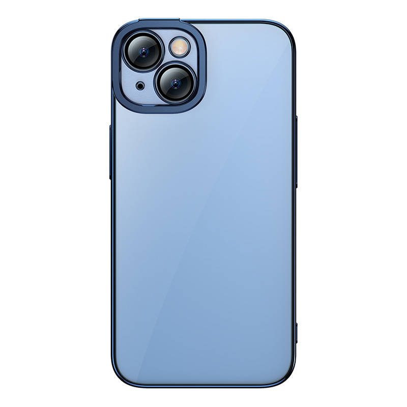Set mbrojtës Baseus Glitter, për iPhone 14 Plus, me xham të temperuar, transparent me blu