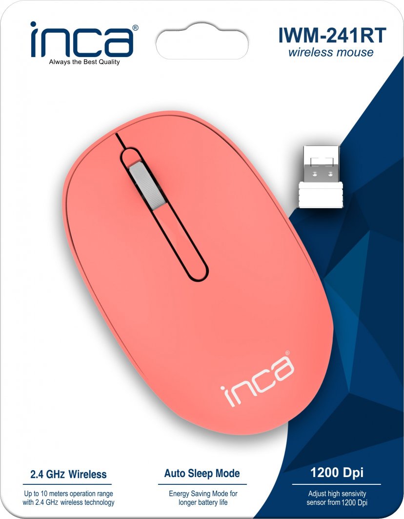 Mouse pa tela Inca IWM-241RT, 1200 DPI, 2.4GHz, rozë