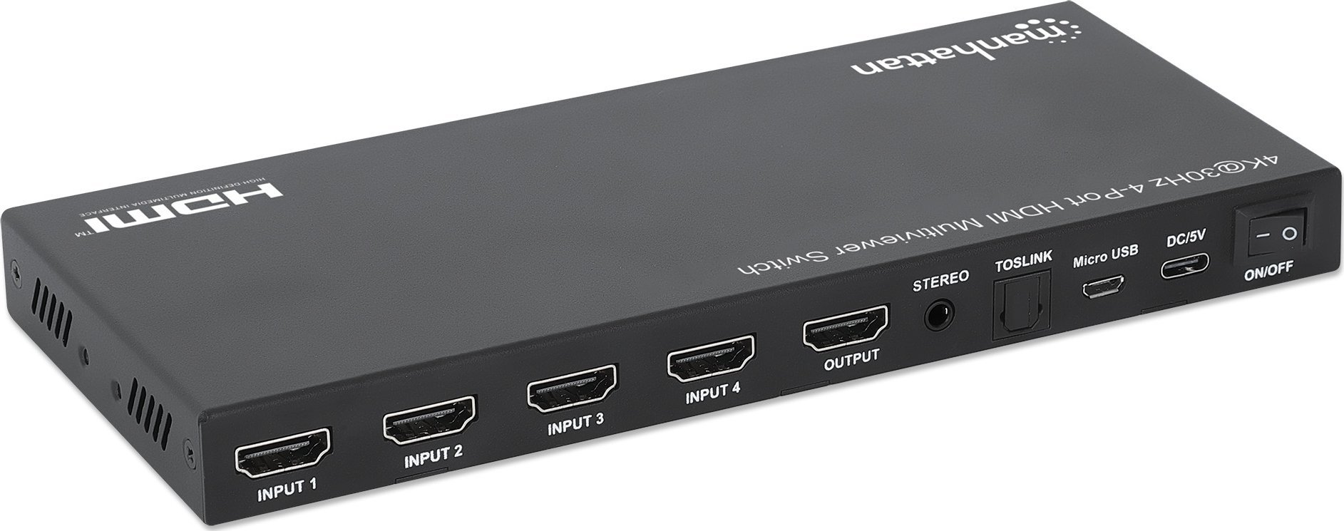 NDËRRUES HDMI MANHATTAN 4K MULTIVIEWER, 4 ПОРТИ, 4K 30HZ, ЦРН