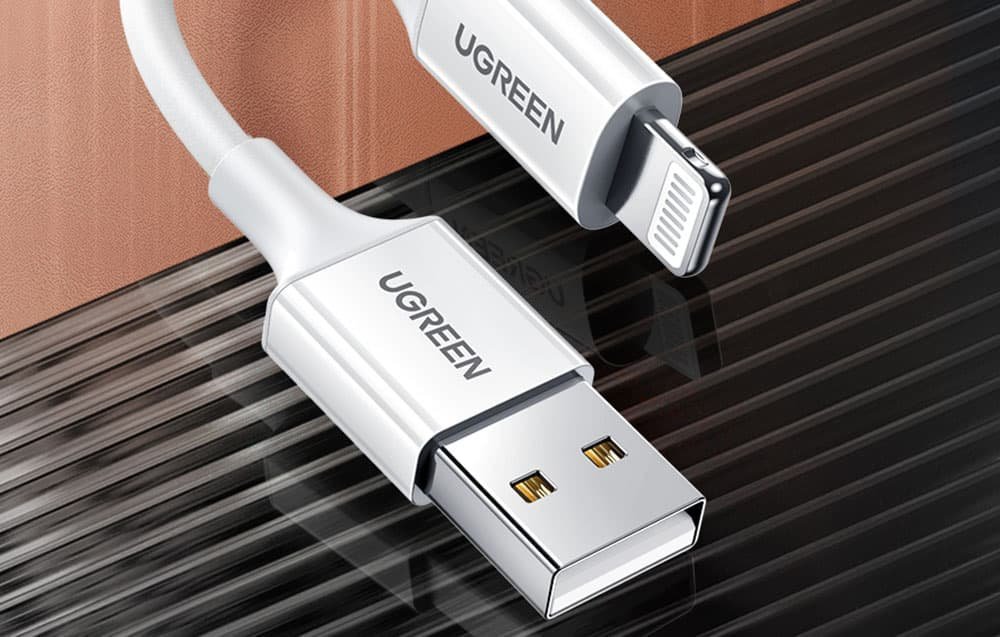 Kabllo USB Ugreen UGR1457, USB A në Lightning, 1.5 m, e bardhë