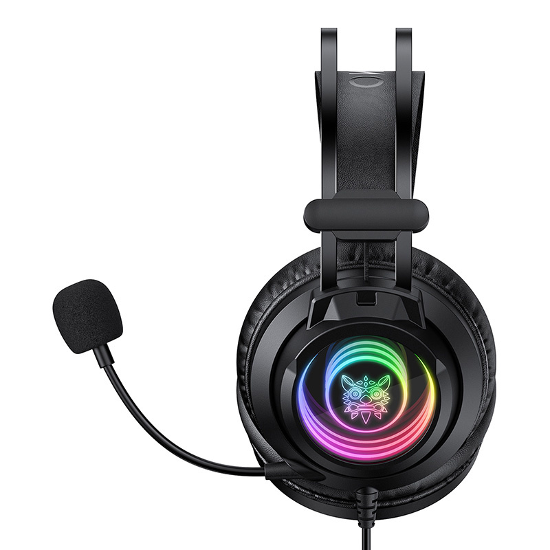 Kufje gaming ONIKUMA X80, mikrofon me reduktim zhurme, ndriçim RGB, të zeza