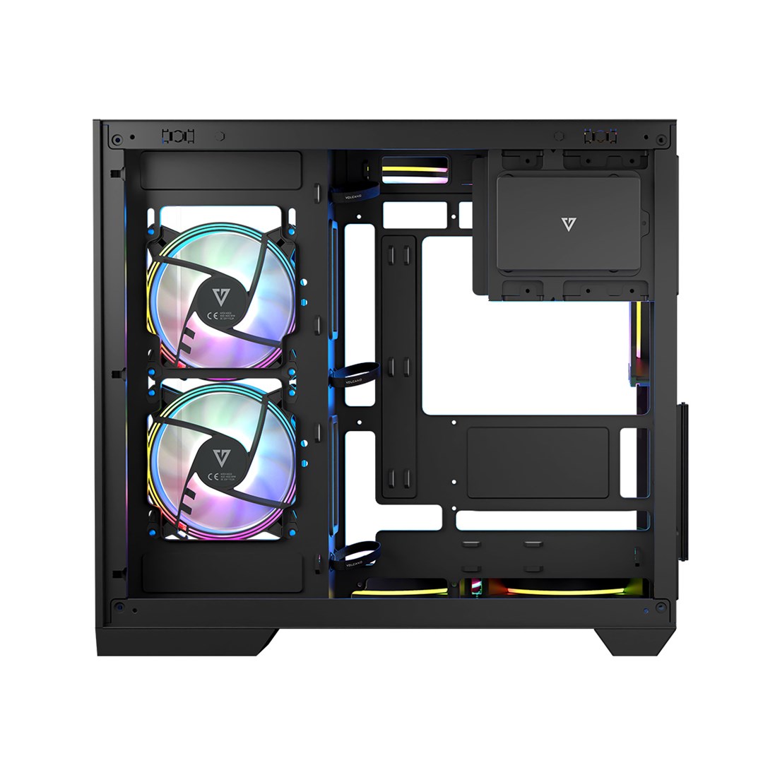 Kuti gaming Modecom Volcano Panorama Apex ARGB 3F, ATX, me xham të temperuar, gri