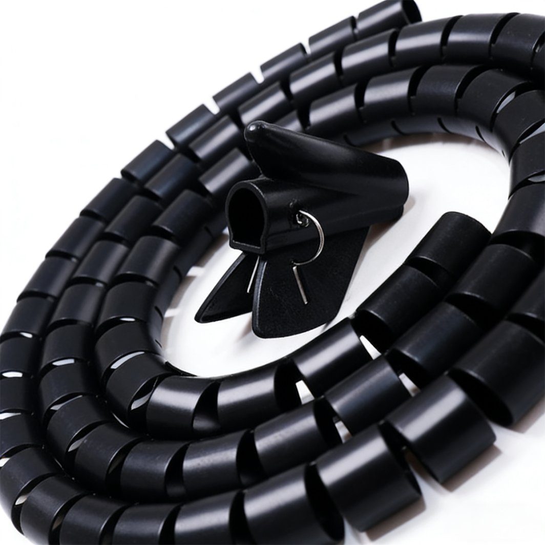 Organizues spiral për kabllo ZOY, 1.5m, i zi