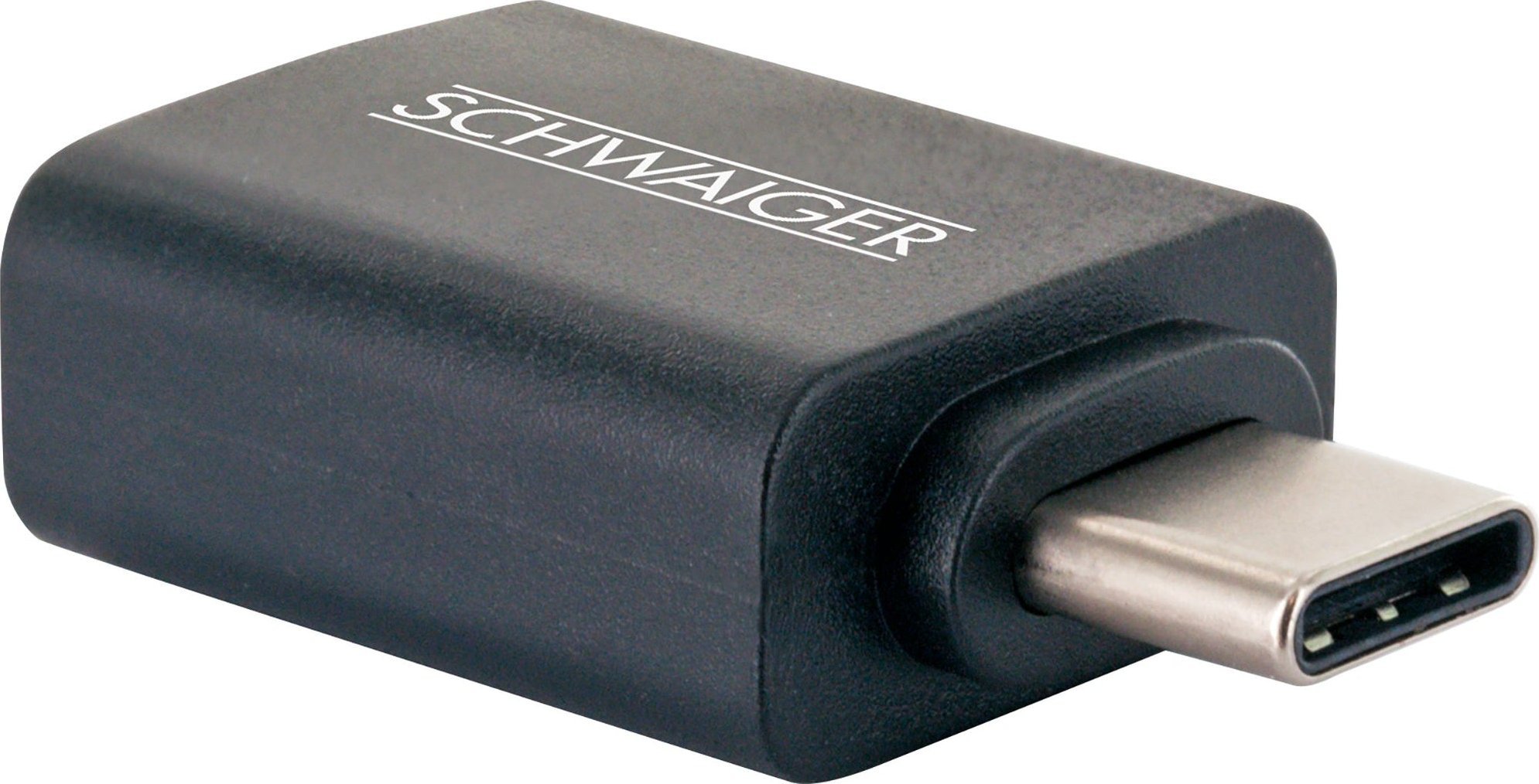 Adapter USB Schwaiger CAU310 533, USB Type C në USB Type A, USB 3.1, i zi