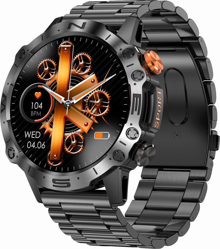 Orë inteligjente Mski Gravity GT20-1, ekran 1.43" Amoled, Bluetooth 5.0, e zezë