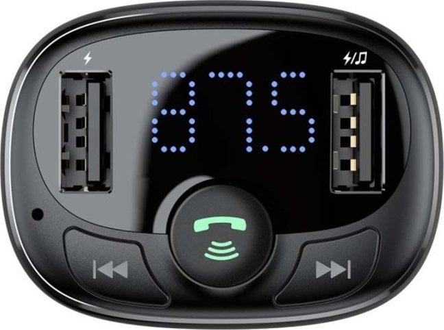 Transmetues FM për veturë Baseus S-09A, Bluetooth, 2x USB, i zi