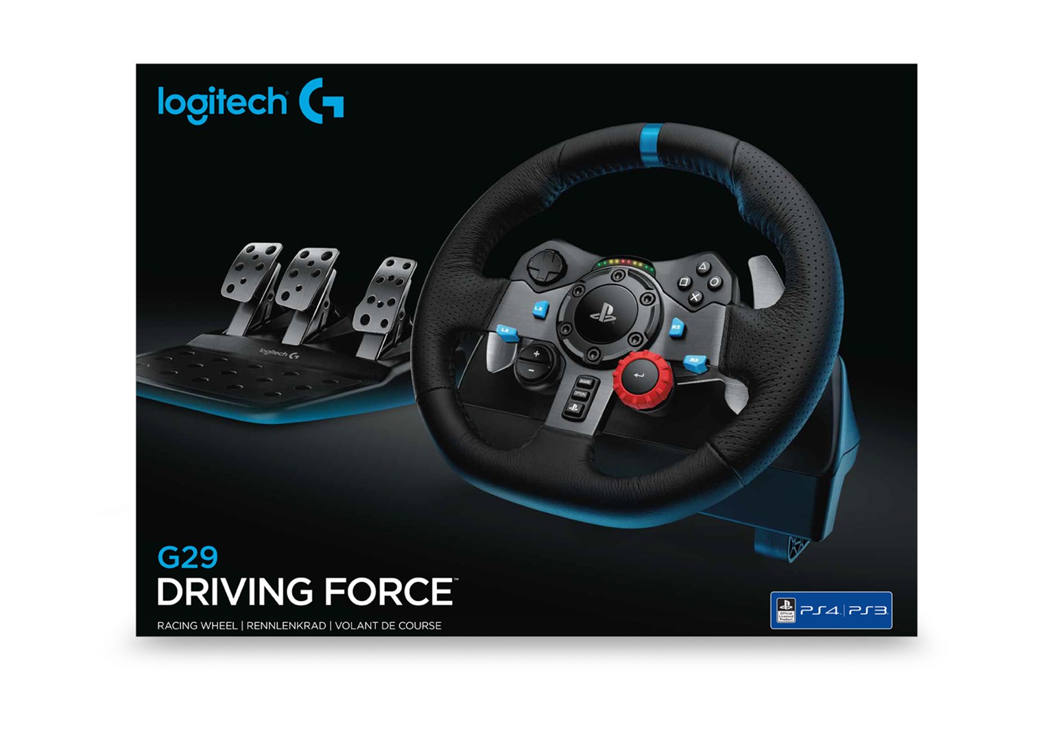 Timon dhe pedale për lojëra Logitech G G29, të zeza