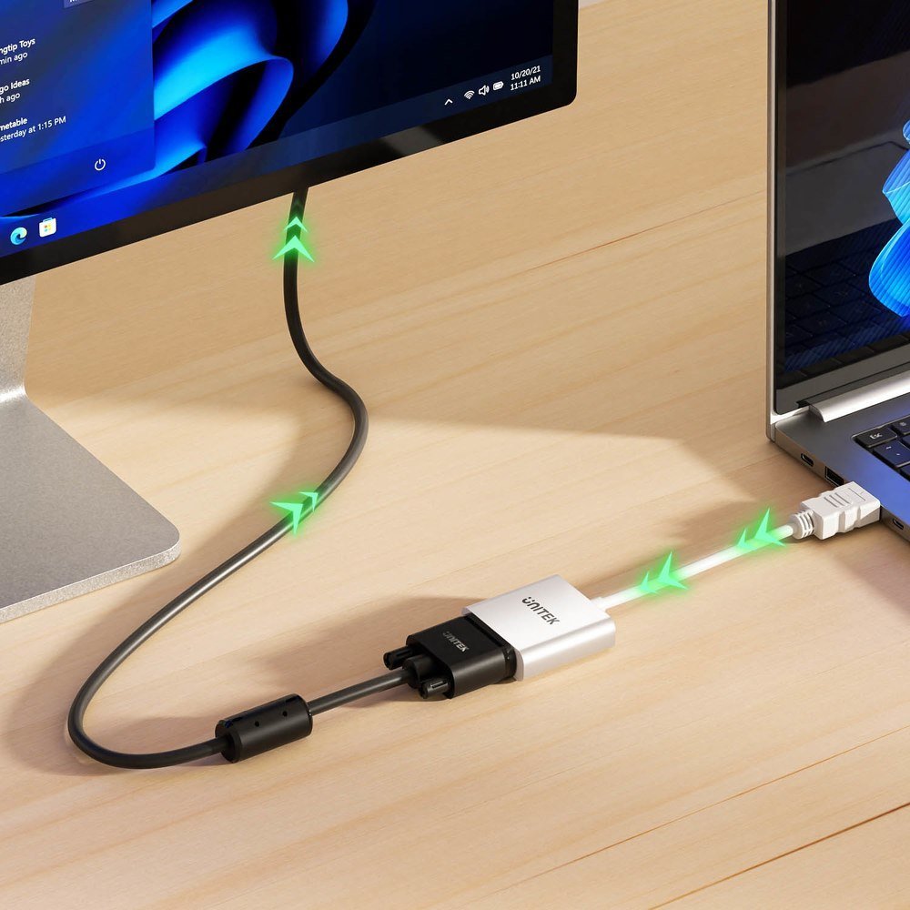 Adapter video Unitek HDMI në VGA, Full HD 1080p, 60Hz, i bardhë