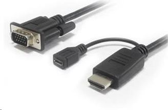 Konvertues HDMI në VGA PremiumCord, me micro USB, Full HD 1080p, i zi