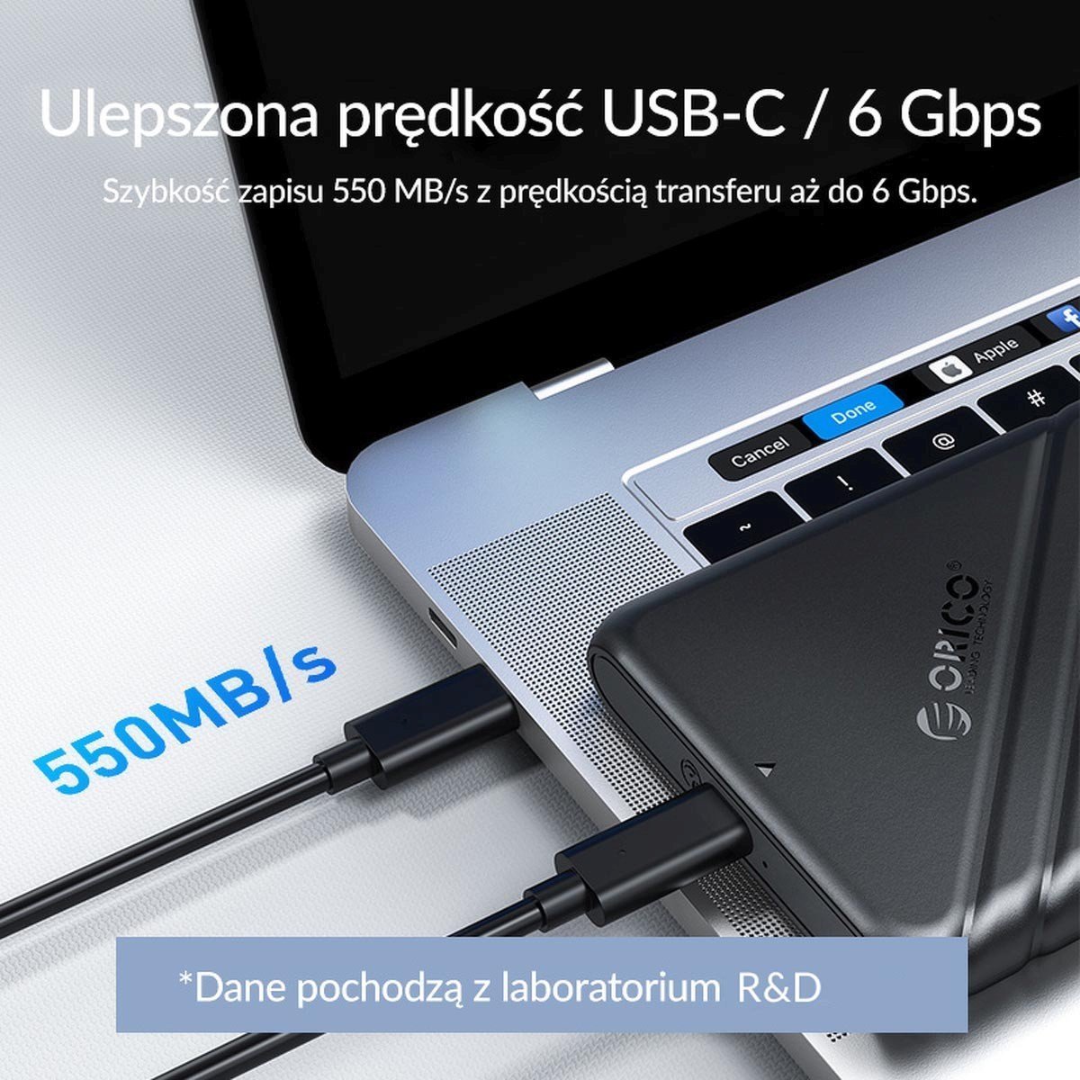 Kuti për disk 2.5" Orico 25PW1C C3, USB C 3.1 6Gbps, e zezë